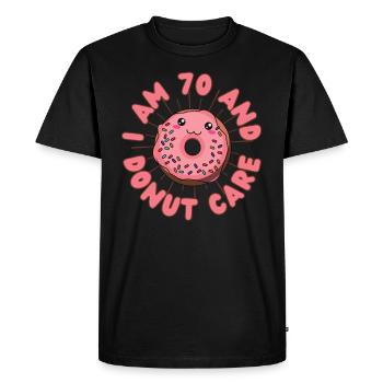 I Donut care 70 anniversaire Donut kawaii - T-shirt Premium bio Homme - noir - Devant - Nico (187cm)