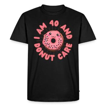 I Donut care 40 anniversaire Donut kawaii - T-shirt Premium bio Homme - noir - Devant - Nico (187cm)