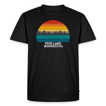 Cinq lacs Minnesota - T-shirt Premium bio Homme - noir - Devant - Nico (187cm)