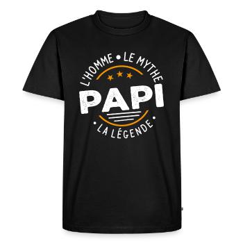 Grand-Père Papi l'Homme le Mythe la Légende Cadeau - T-shirt Premium bio Homme - noir - Devant - Nico (187cm)