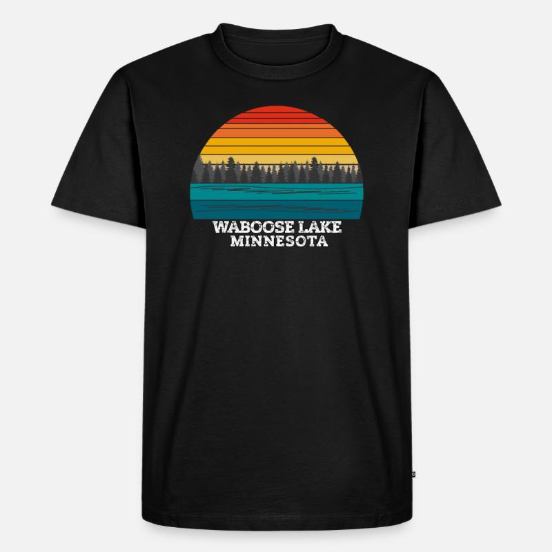 Waboose Lake Minnesota - Männer Premium Bio T-Shirt - Schwarz