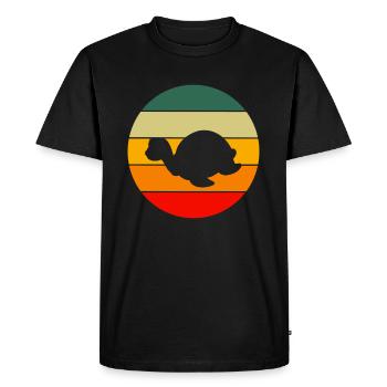 Tortue de mer Animal Cadeau Retro Turtle - T-shirt Premium bio Homme - noir - Devant - Nico (187cm)