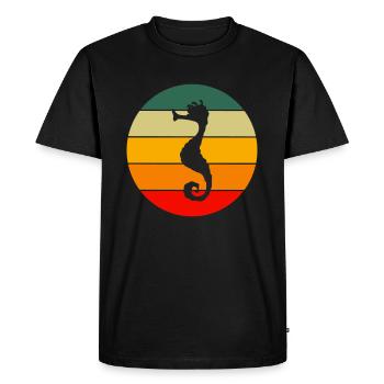 Sea Animal Ocean Animal Gift Retro Seahorse - T-shirt Premium bio Homme - noir - Devant - Nico (187cm)