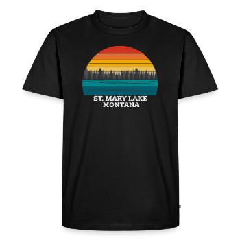Lac St. Mary Montana - T-shirt Premium bio Homme - noir - Devant - Nico (187cm)