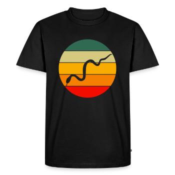 Retro Animal Lovers Snake - Men's Premium Organic T-Shirt - black - Front - Nico (187cm)