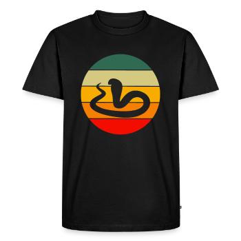 Kobra Animal Lovers Idée Cadeau Rétro Serpent - T-shirt Premium bio Homme - noir - Devant - Nico (187cm)