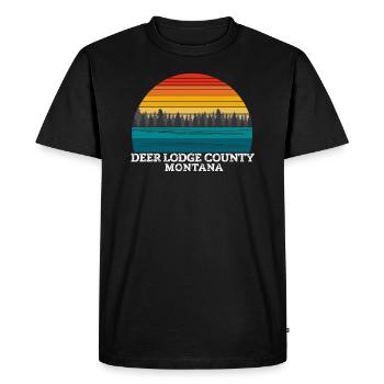 Comté de Deer Lodge Montana - T-shirt Premium bio Homme - noir - Devant - Nico (187cm)