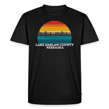 le comté de Lake Harlan, situé dans l’État du Nebraska; - T-shirt Premium bio Homme - noir - Devant - Nico (187cm)