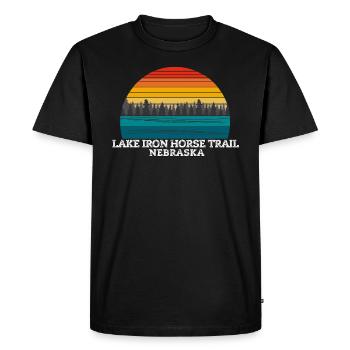 Lac Iron Horse Trail Nebraska - T-shirt Premium bio Homme - noir - Devant - Nico (187cm)
