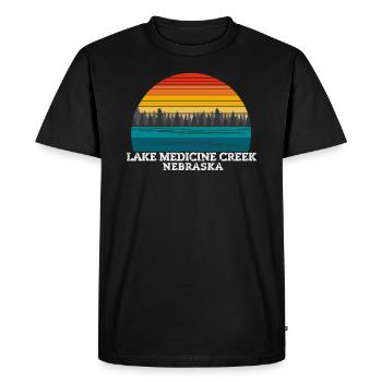 Lac Medicine Creek Nebraska - T-shirt Premium bio Homme - noir - Devant - Nico (187cm)