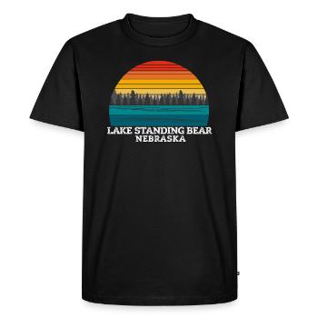 Lac Standing Bear Nebraska - T-shirt Premium bio Homme - noir - Devant - Nico (187cm)
