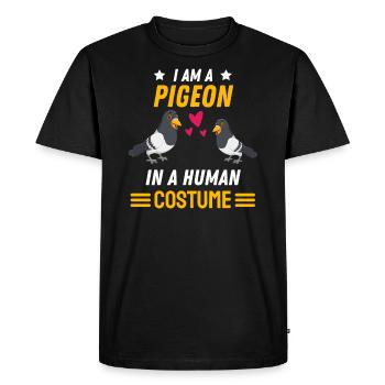 Pigeon Racing Pigeons Costume Cadeau Pigeon Drôle - T-shirt Premium bio Homme - noir - Devant - Nico (187cm)