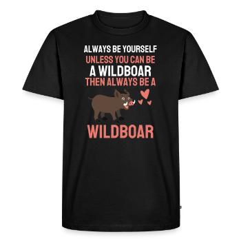 Habitants de la forêt Cadeau animal de forêt Sanglier - T-shirt Premium bio Homme - noir - Devant - Nico (187cm)
