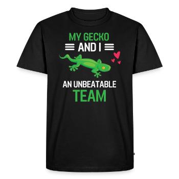 Mon Gecko et moi Cadeau d’animaux exotiques Gecko - T-shirt Premium bio Homme - noir - Devant - Nico (187cm)