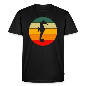 Seahorse Ocean Animal Gift Retro Seahorse - T-shirt Premium bio Homme - noir - Devant - Nico (187cm)