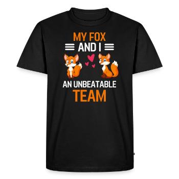 Mon renard et moi Cadeau animal forestier Renard - T-shirt Premium bio Homme - noir - Devant - Nico (187cm)