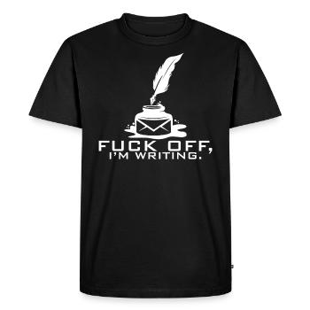 Nouveauté d’écriture pour les écrivains - T-shirt Premium bio Homme - noir - Devant - Nico (187cm)