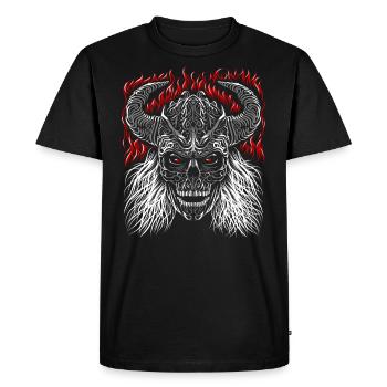 Tribal Viking skull - Men's Premium Organic T-Shirt - black - Front - Nico (187cm)
