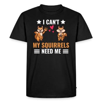 Je ne peux pas offrir Funny squirrel - T-shirt Premium bio Homme - noir - Devant - Nico (187cm)