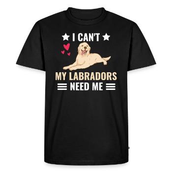 Je ne peux pas offrir d’amoureux des chiens Labrador - T-shirt Premium bio Homme - noir - Devant - Nico (187cm)