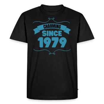 Cadeau de fête du 44e anniversaire Charmant depuis 1979 - T-shirt Premium bio Homme - noir - Devant - Nico (187cm)