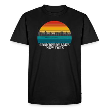 Cranberry Lake New York - Men's Premium Organic T-Shirt - black - Front - Nico (187cm)