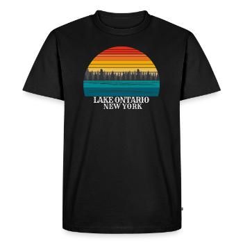 Lac Ontario New York - T-shirt Premium bio Homme - noir - Devant - Nico (187cm)