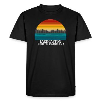 Lac Gaston Caroline du Nord - T-shirt Premium bio Homme - noir - Devant - Nico (187cm)