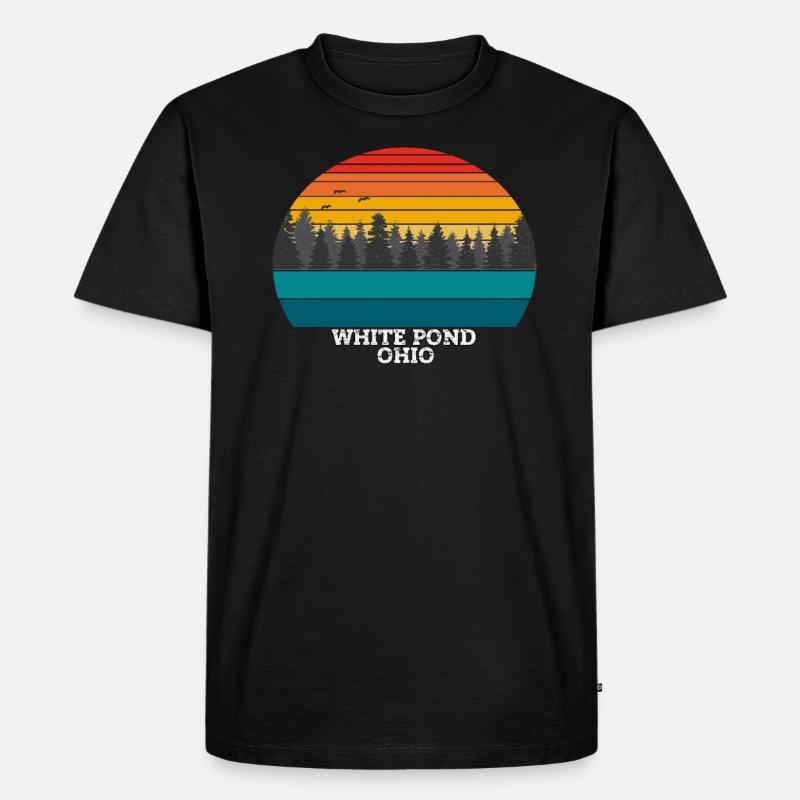 White Pond Ohio - Männer Premium Bio T-Shirt - Schwarz