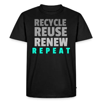 Recycle Reuse Renew Repeat - Men's Premium Organic T-Shirt - black - Front - Nico (187cm)