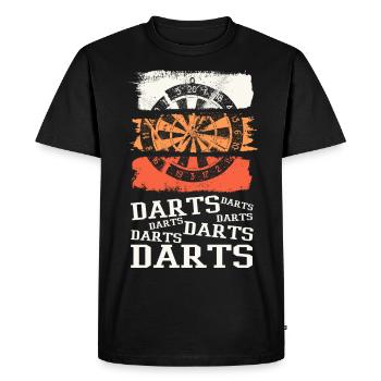 Fléchettes, jeu de fléchettes, jeu de fléchettes, fléchettes, joueurs de fléchettes - T-shirt Premium bio Homme - noir - Devant - Nico (187cm)