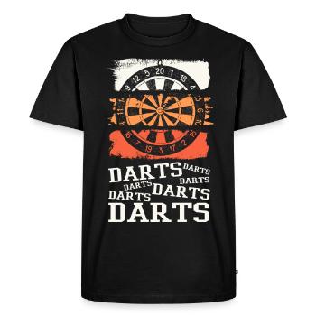 Fléchettes, jeu de fléchettes, jeu de fléchettes, fléchettes, joueurs de fléchettes - T-shirt Premium bio Homme - noir - Devant - Nico (187cm)