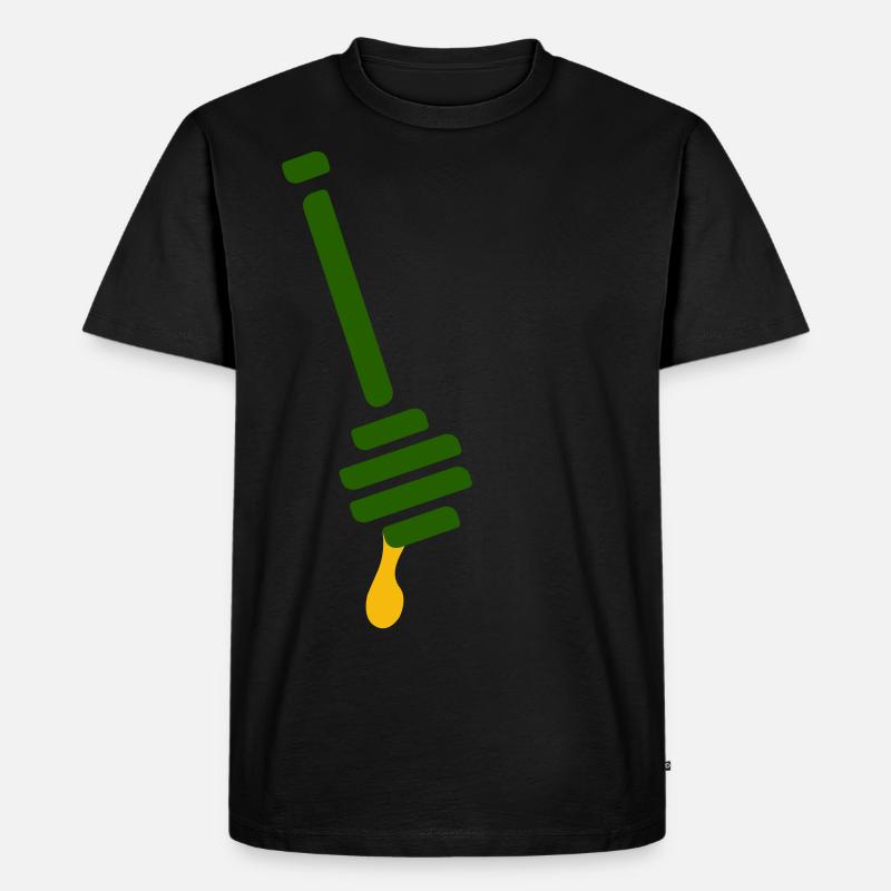 Honig Loeffel - Männer Premium Bio T-Shirt - Schwarz