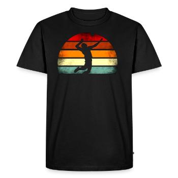 Volley-ball vintage - T-shirt Premium bio Homme - noir - Devant - Nico (187cm)