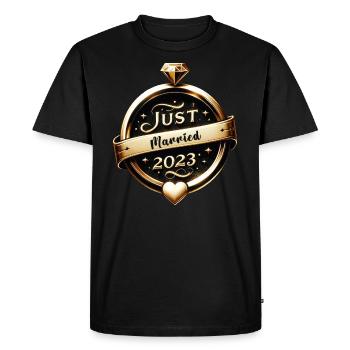 Commémorative nuptiale d’or - T-shirt Premium bio Homme - noir - Devant - Nico (187cm)