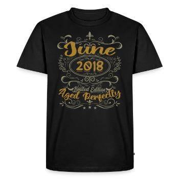 2018 Juin 2018 Cadeau Anniversaire Juin 2018 Juin - T-shirt Premium bio Homme - noir - Devant - Nico (187cm)