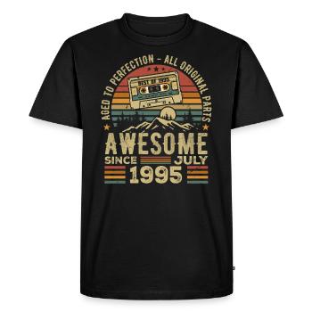 1995 July | Born in July 1995 | July 1995 - Men's Premium Organic T-Shirt - black - Front - Nico (187cm)