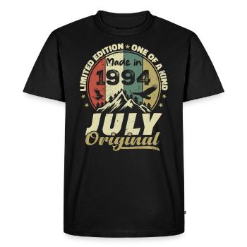 Juillet 1994 Cadeau Anniversaire 1994 Juillet 1994 - T-shirt Premium bio Homme - noir - Devant - Nico (187cm)