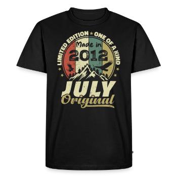 Juillet 2012 Cadeau Anniversaire 2012 Juillet 2012 - T-shirt Premium bio Homme - noir - Devant - Nico (187cm)