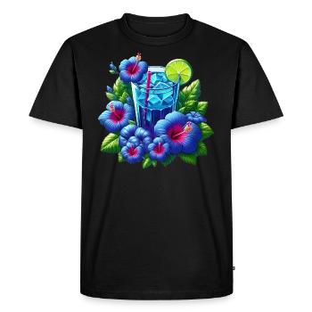 Blue hibiscus tea - Men's Premium Organic T-Shirt - black - Front - Nico (187cm)