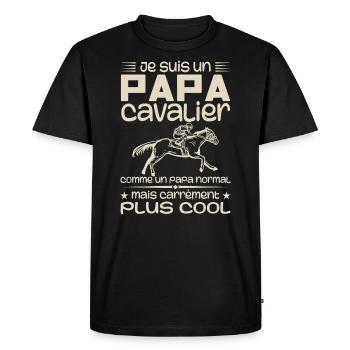 Dad Rider Dad Normal Riding - Men's Premium Organic T-Shirt - black - Front - Nico (187cm)