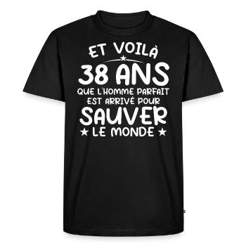 38 years old Gift 38 years old Original Gift Men 38 years old - Men's Premium Organic T-Shirt - black - Front - Nico (187cm)