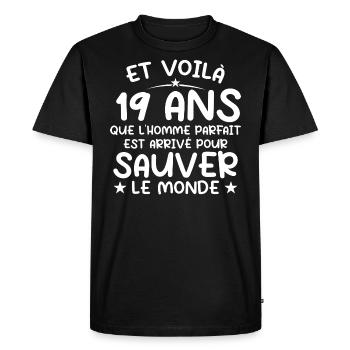 19 Year Old Gift 19 Year Old Original Gift Man 19 Year Old - Men's Premium Organic T-Shirt - black - Front - Nico (187cm)