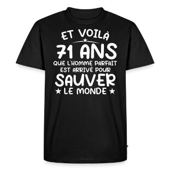 71 Year Old Gift 71 Years Original Gift Man 71 Year Old - Men's Premium Organic T-Shirt - black - Front - Nico (187cm)