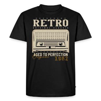 Retro 1962 Birthday Gift 1962 Vintage 1962 - Men's Premium Organic T-Shirt - black - Front - Nico (187cm)