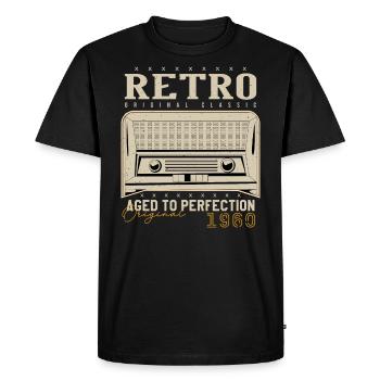 Rétro 1960 Cadeau Anniversaire 1960 Millésime 1960 - T-shirt Premium bio Homme - noir - Devant - Nico (187cm)