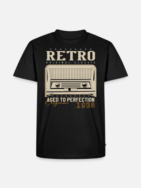 Retro 1986 Födelsedagspresent 1986 Årgång 1986 - Ekologisk premium-T-shirt herr - svart