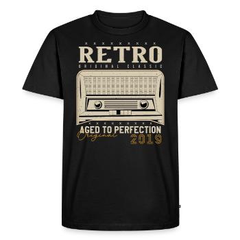 Retro 2019 Birthday Gift 2019 Vintage 2019 - Men's Premium Organic T-Shirt - black - Front - Nico (187cm)
