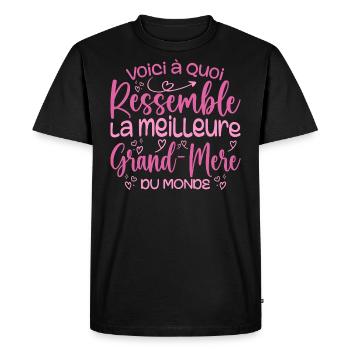 Cadeau Meilleure Grand-mère Cadeau Grand Mere - T-shirt Premium bio Homme - noir - Devant - Nico (187cm)