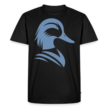 Portrait minimaliste de silhouette de canard - T-shirt Premium bio Homme - noir - Devant - Nico (187cm)